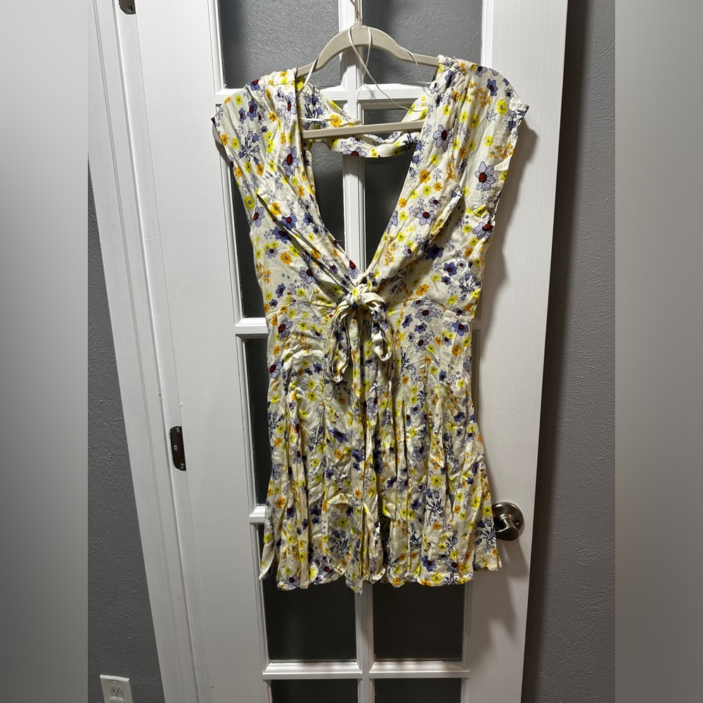 NWT Free People It Takes Two Wrap Dress in Ivory Combo - Picture 4 of 15